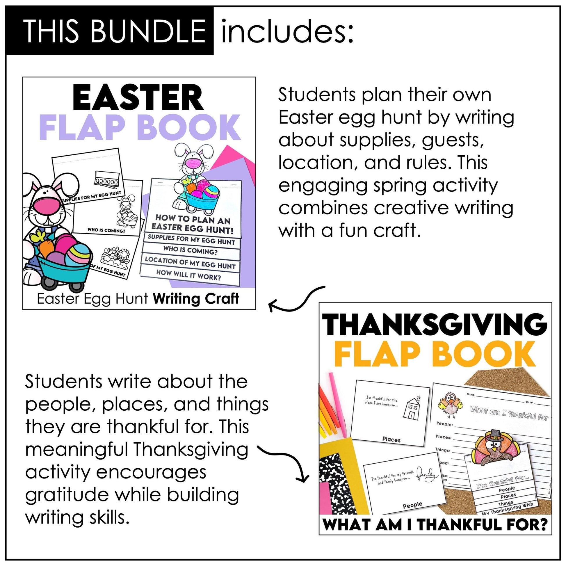 Holiday Flap Book Writing Activities - Christmas | New Year's | Valentine's Day - Hot Chocolate Teachables