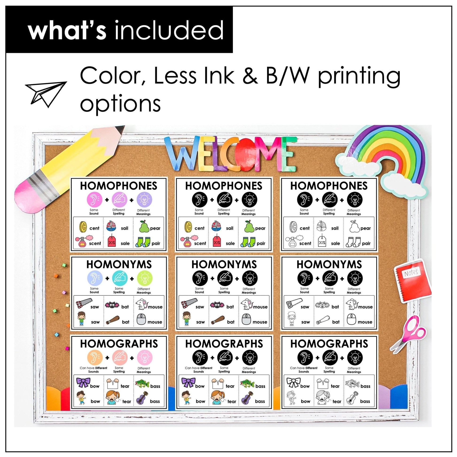 Homophones, Homonyms & Homographs Anchor Chart Posters - Hot Chocolate Teachables