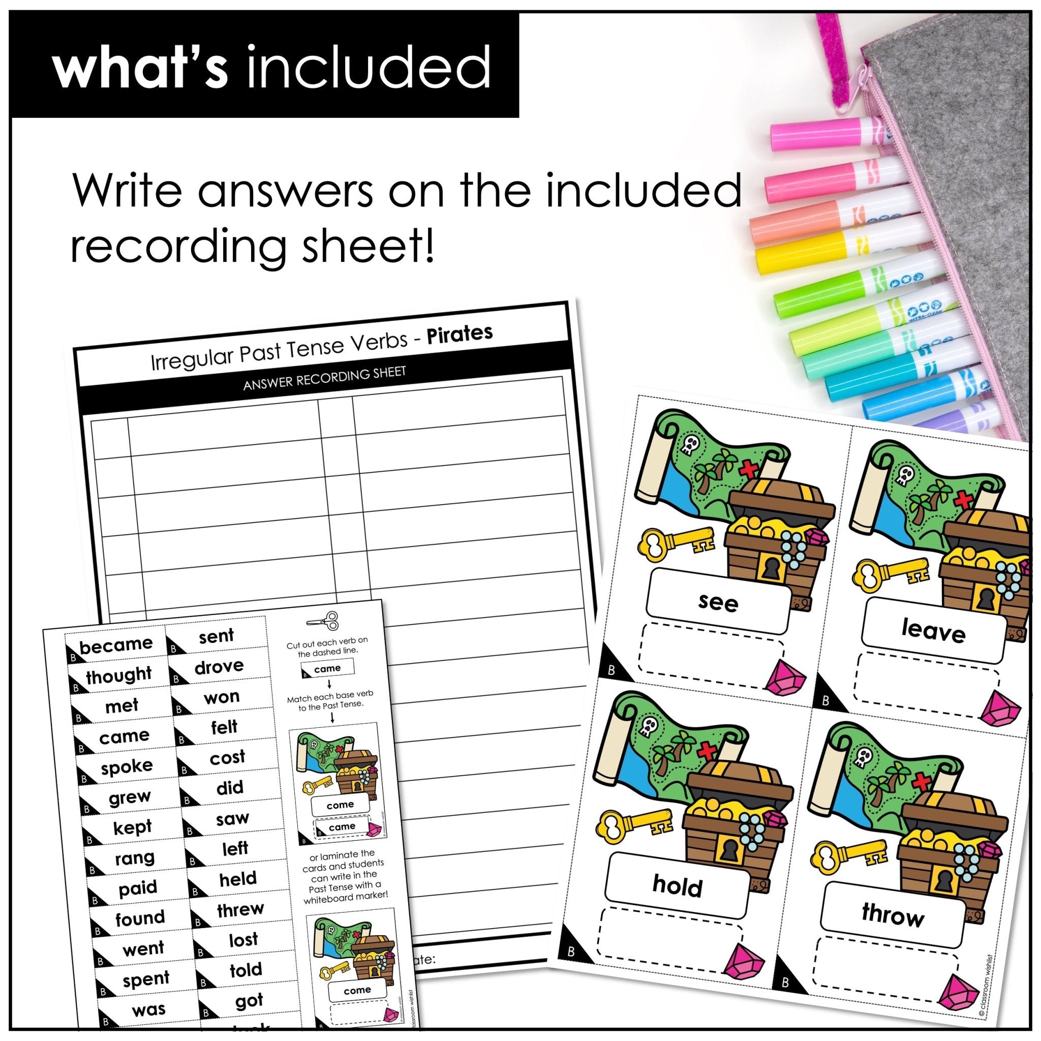 Irregular Past Tense Verb Matching Game – Past Simple Activity for 2nd Grade & ESL - Hot Chocolate Teachables