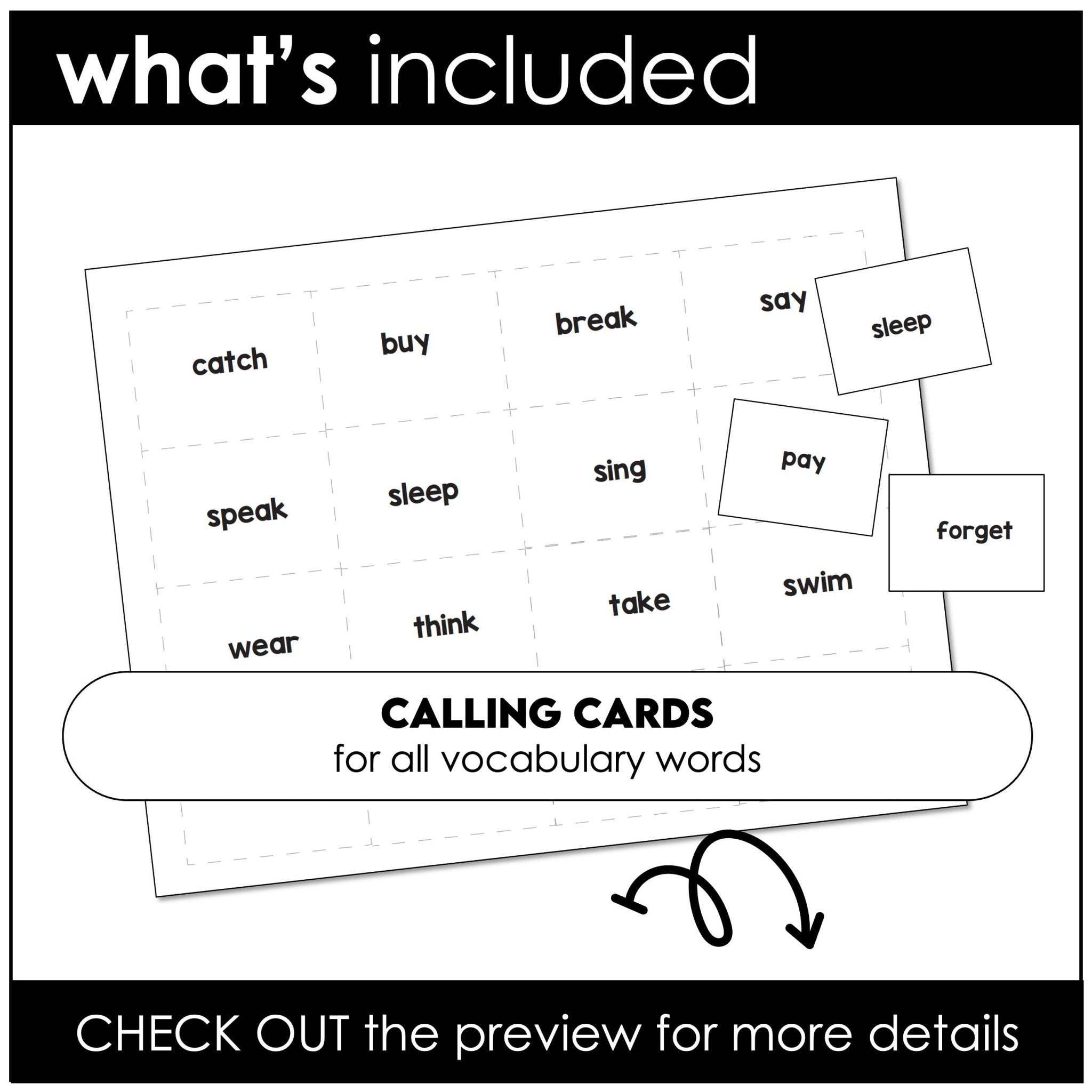 Irregular Verbs Bingo Game | Past Tense Verb Activity - Hot Chocolate Teachables