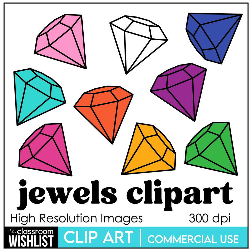 Jewels Clipart | Colorful Gems - Hot Chocolate Teachables