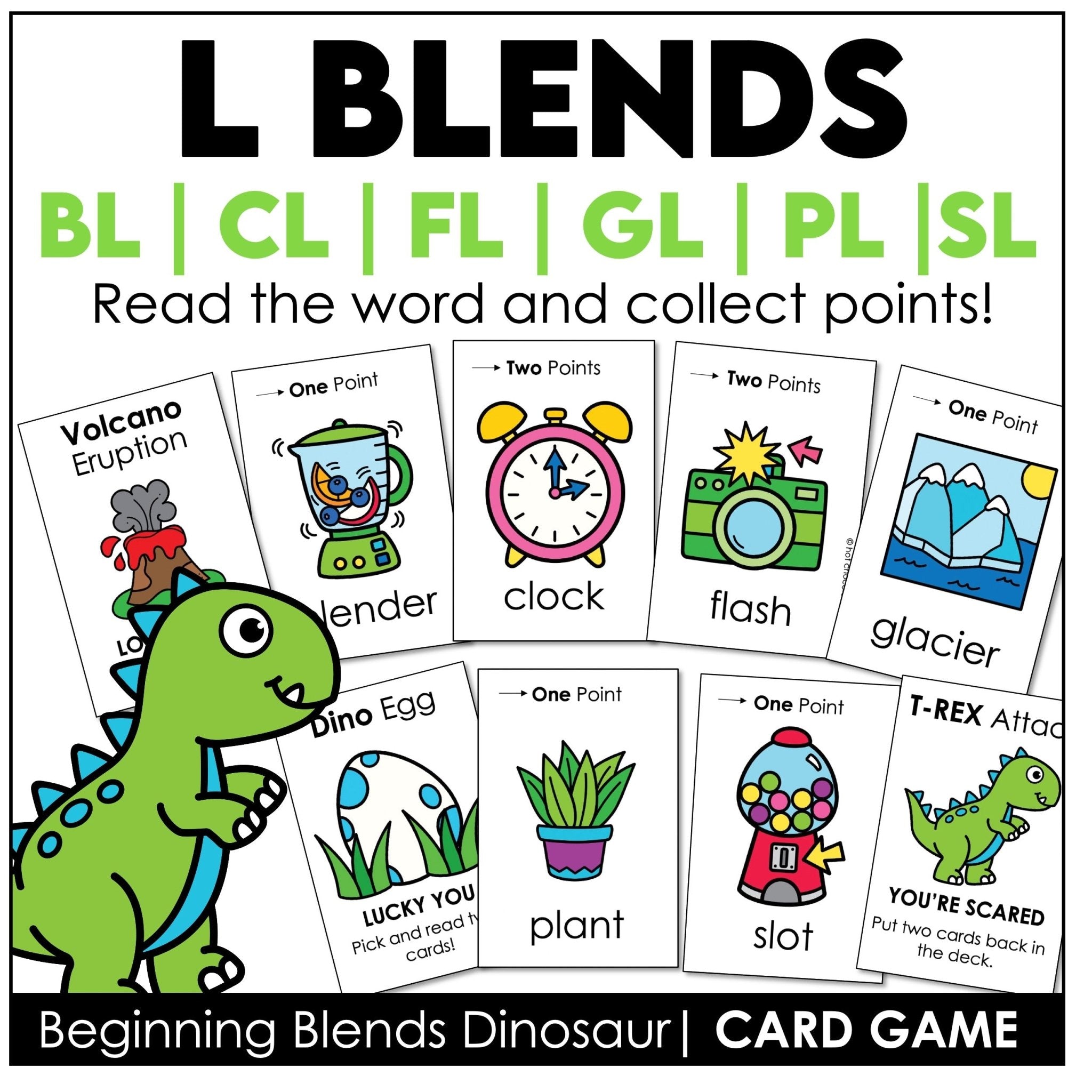 L Blends Card Game – Beginning Blends BL, CL, FL, GL, PL, SL Phonics Practice - Hot Chocolate Teachables
