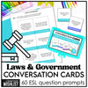 Laws, Government & Society Conversation Cards | 60 Discussion Prompts for ESL - Hot Chocolate Teachables