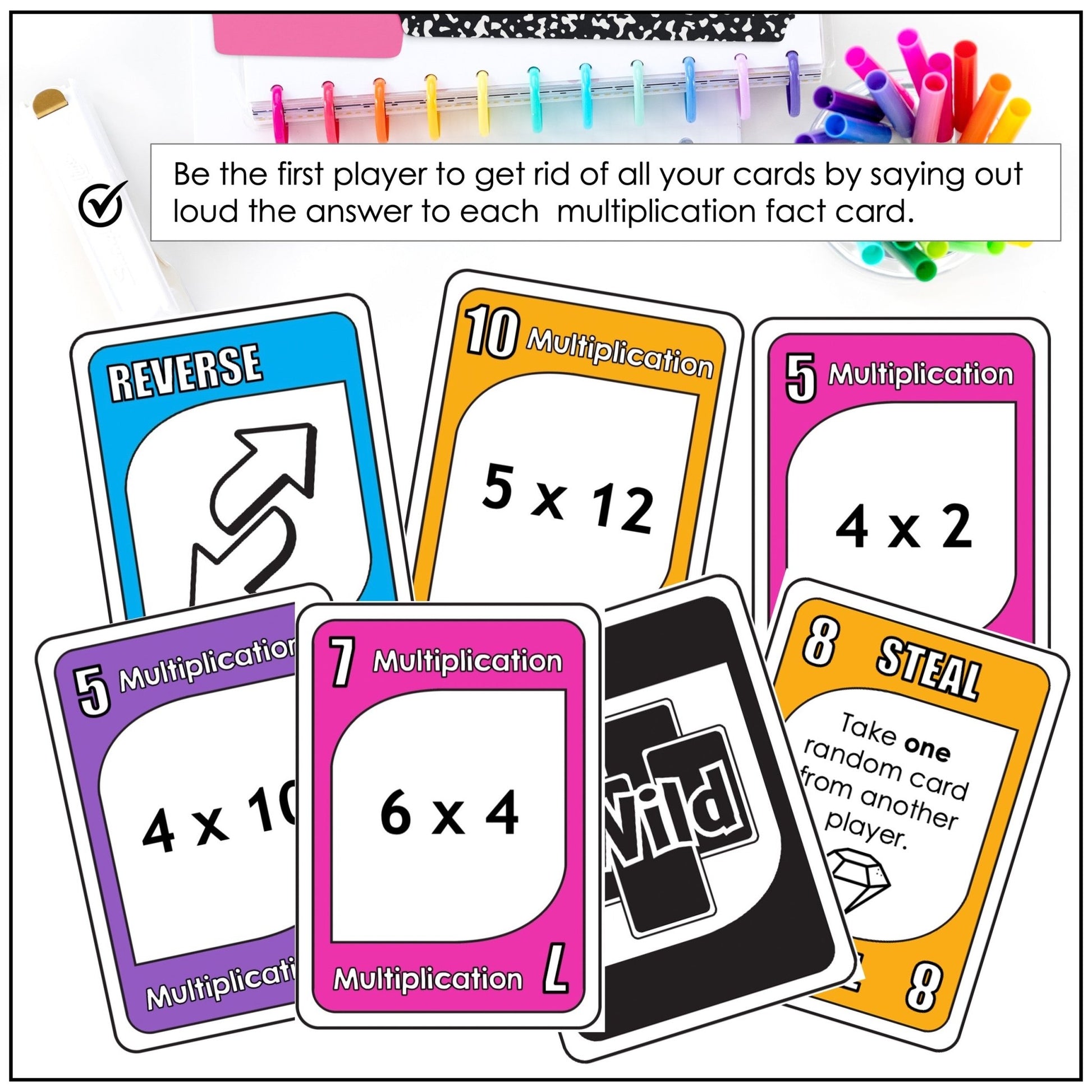 Multiplication Card Game Bundle – Times Tables 1–12 Math Fact Fluency Practice - Hot Chocolate Teachables