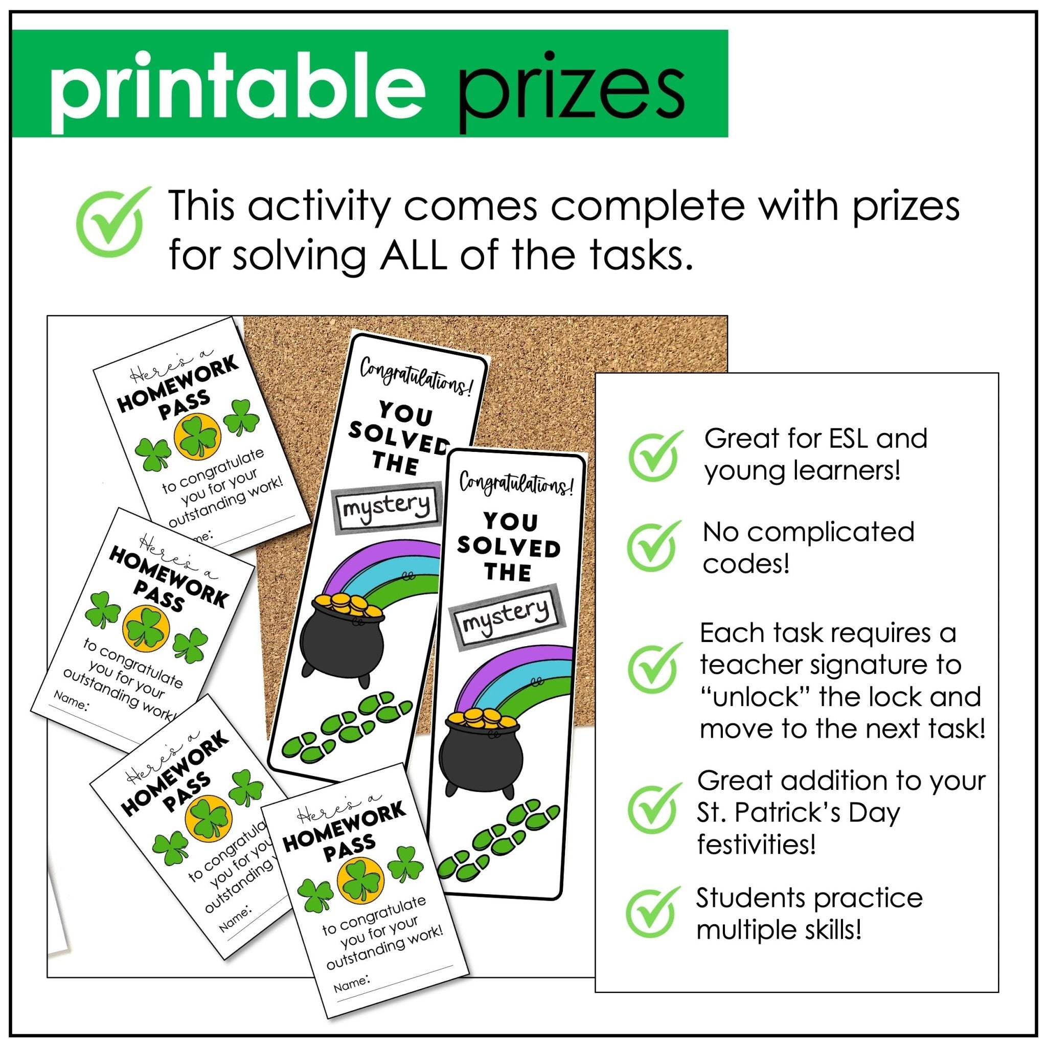 Parts of Speech Escape Room – St. Patrick’s Day Mystery Activity - Hot Chocolate Teachables