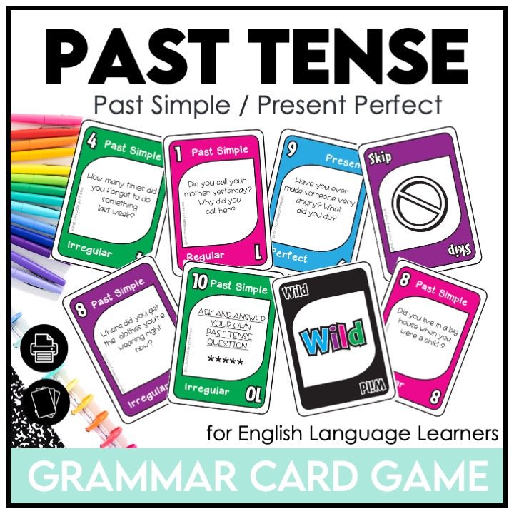 Past Simple and Present Perfect Questions: Verb Tense Card Game - Hot Chocolate Teachables