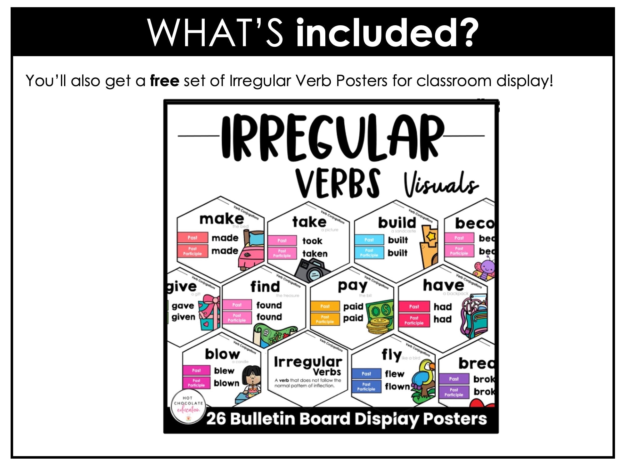 Past Tense Irregular Verbs : ESL Digital Games & Activity Bundle - Google & Boom - Hot Chocolate Teachables