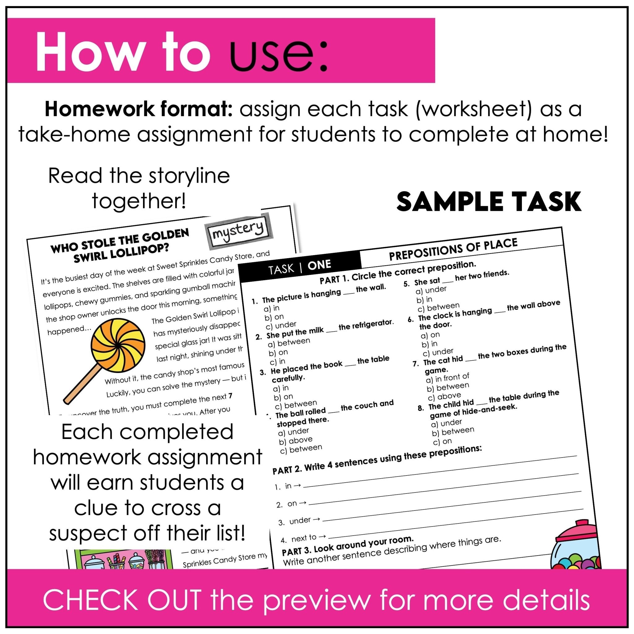 Prepositions of Time & Place Escape Room – ESL Mystery Homework Activity - Hot Chocolate Teachables