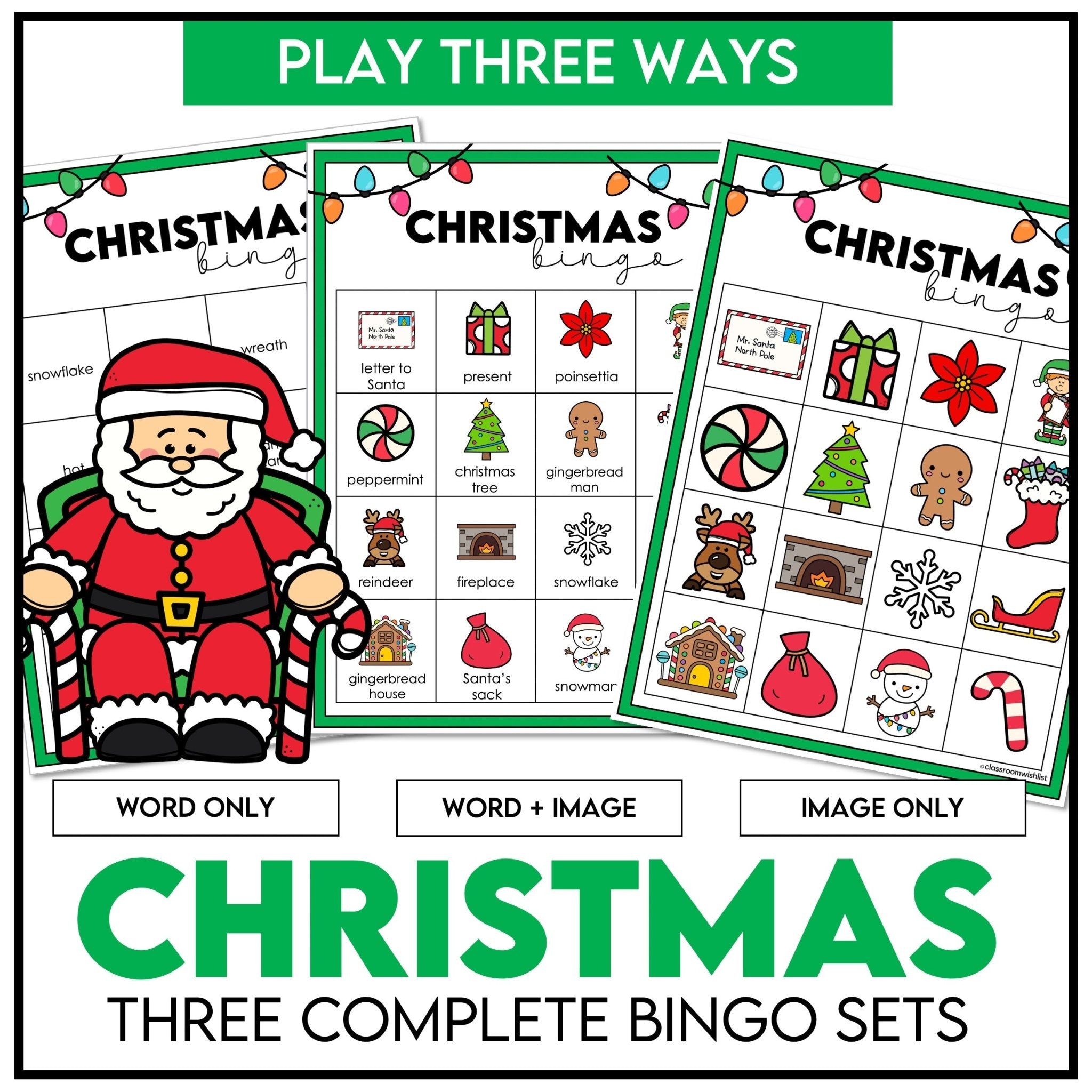 Printable Christmas Bingo – Holiday Vocabulary Game for Classroom Use - Hot Chocolate Teachables