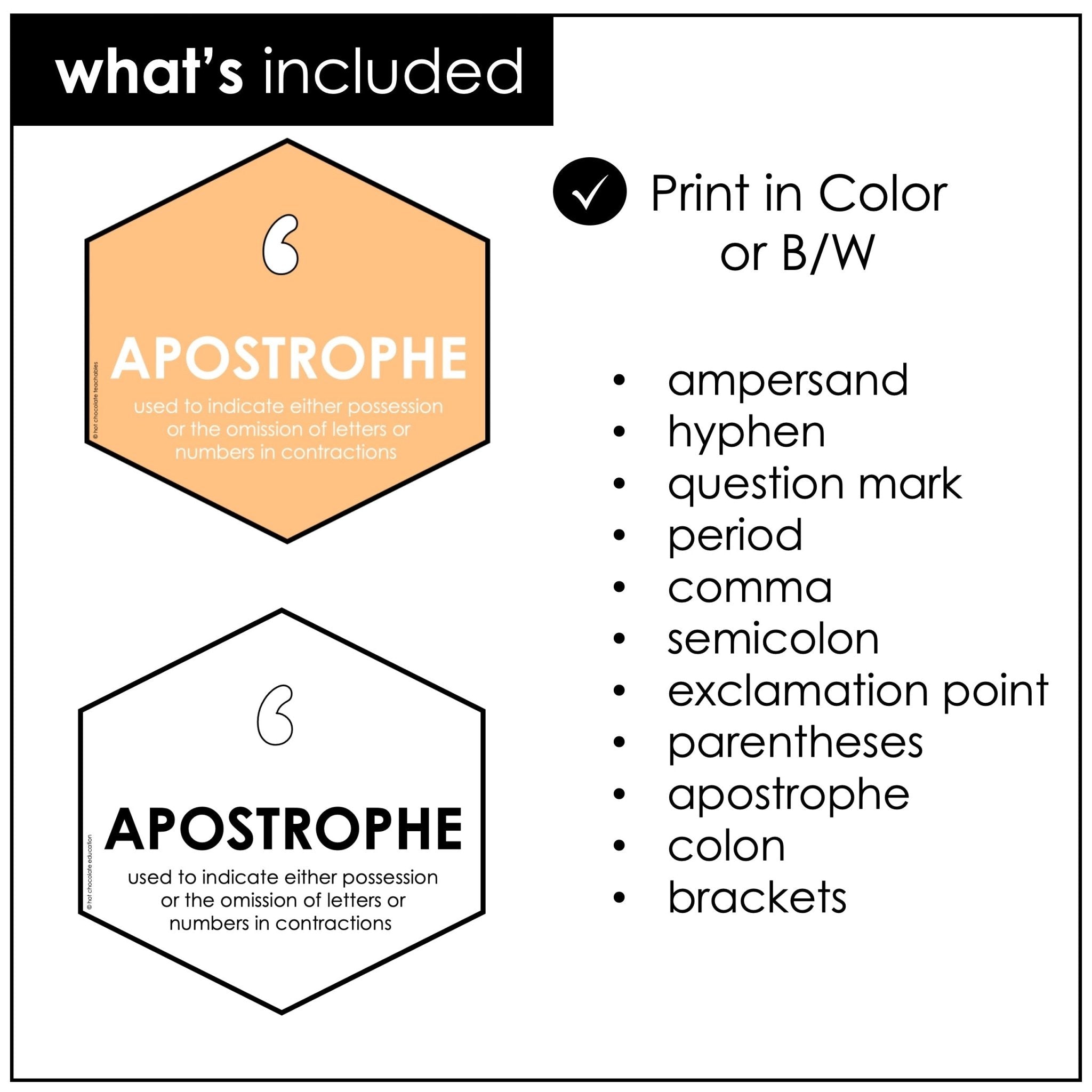 Punctuation Marks Posters – Pastel Classroom Bulletin Board & Grammar Visual Aids - Hot Chocolate Teachables
