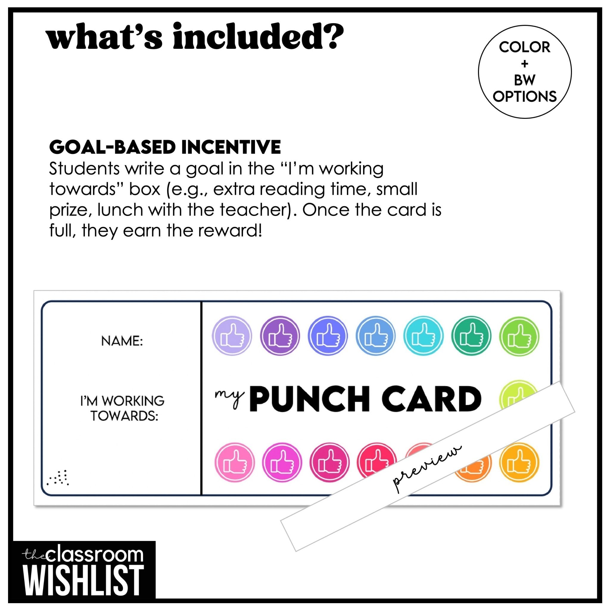 Reward & Incentive Punch Cards – Behavior, Goal Tracking & Motivation Tool - Hot Chocolate Teachables