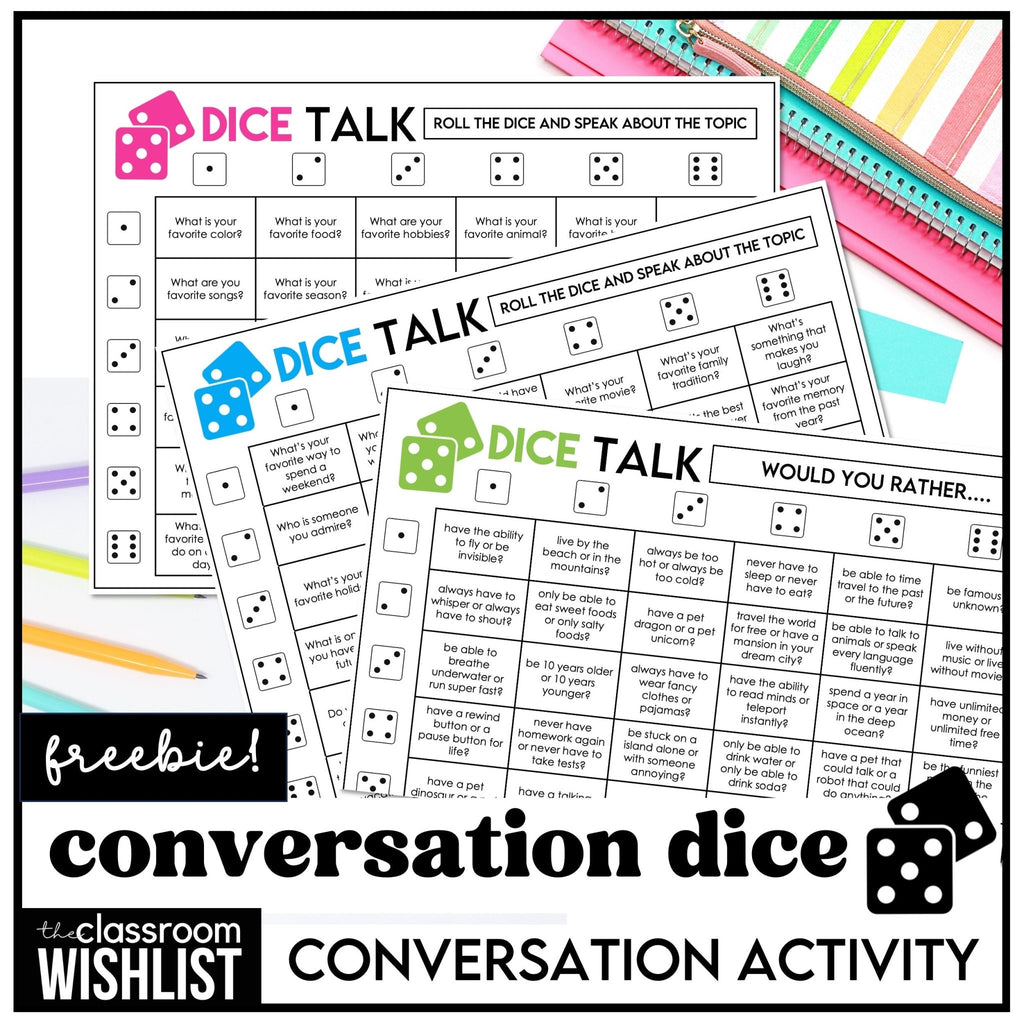 Roll & Speak: Dice Conversation Game | Fun Speaking Activity ESL & ELA | Freebie - Hot Chocolate Teachables