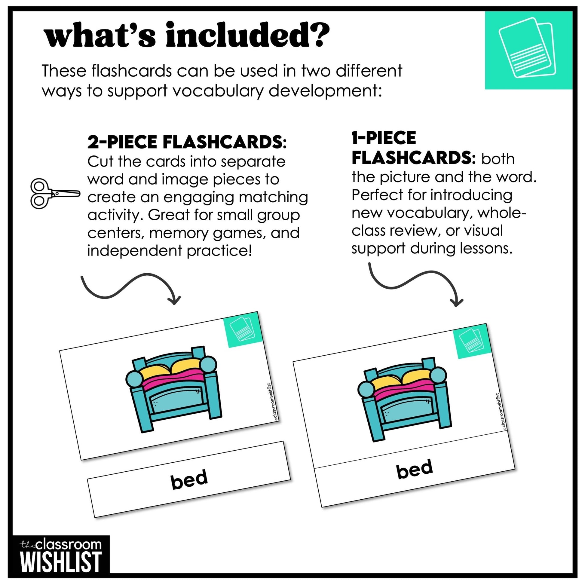 Rooms & Furniture Vocabulary Flashcard Bundle | Print & Digital | ESL, EFL, ELL - Hot Chocolate Teachables