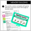 School Supplies Classroom Vocabulary Memory Match Game - 24 Picture Cards - Hot Chocolate Teachables