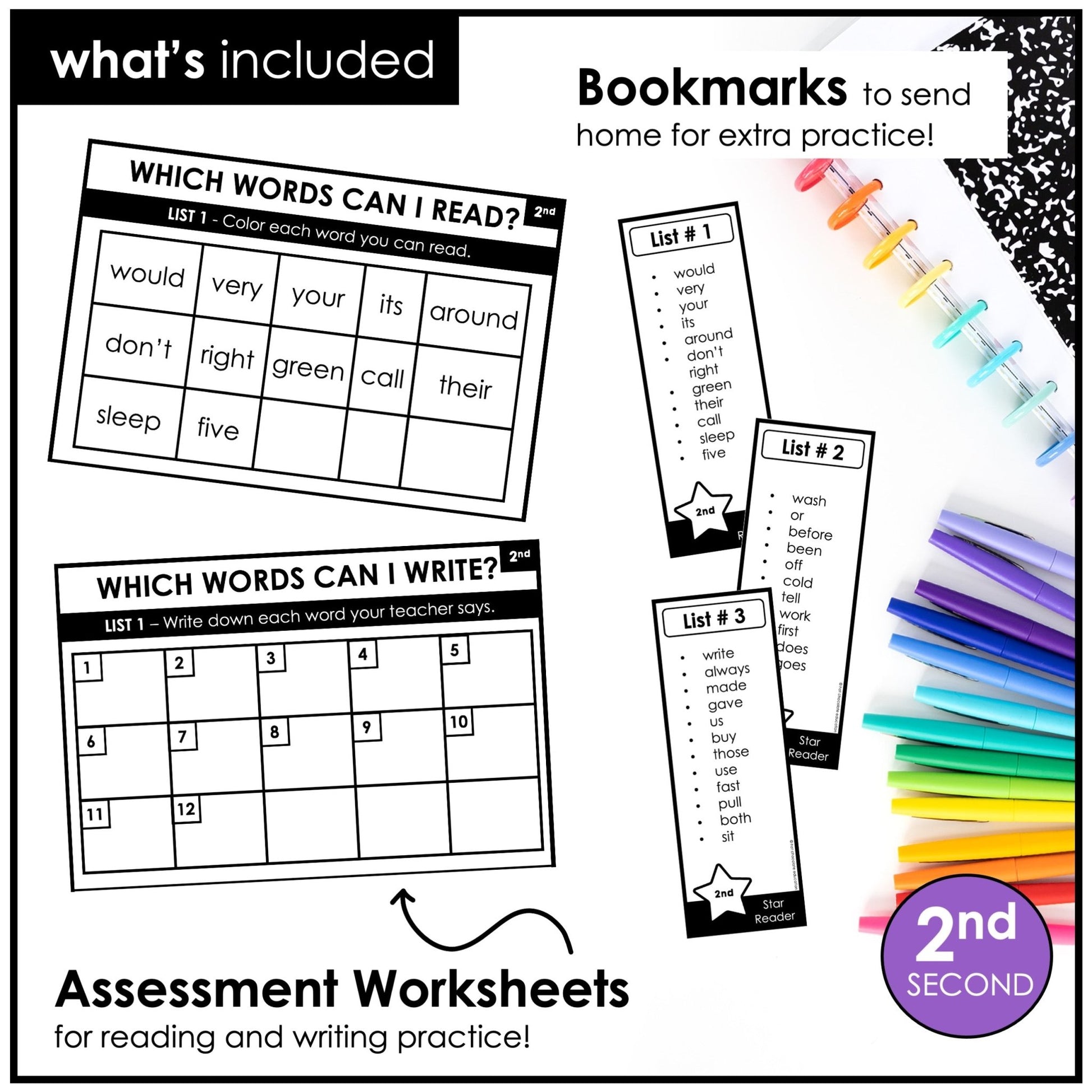Second Grade Sight Word Progress Reports | Evaluation Template & Word Wall - Hot Chocolate Teachables