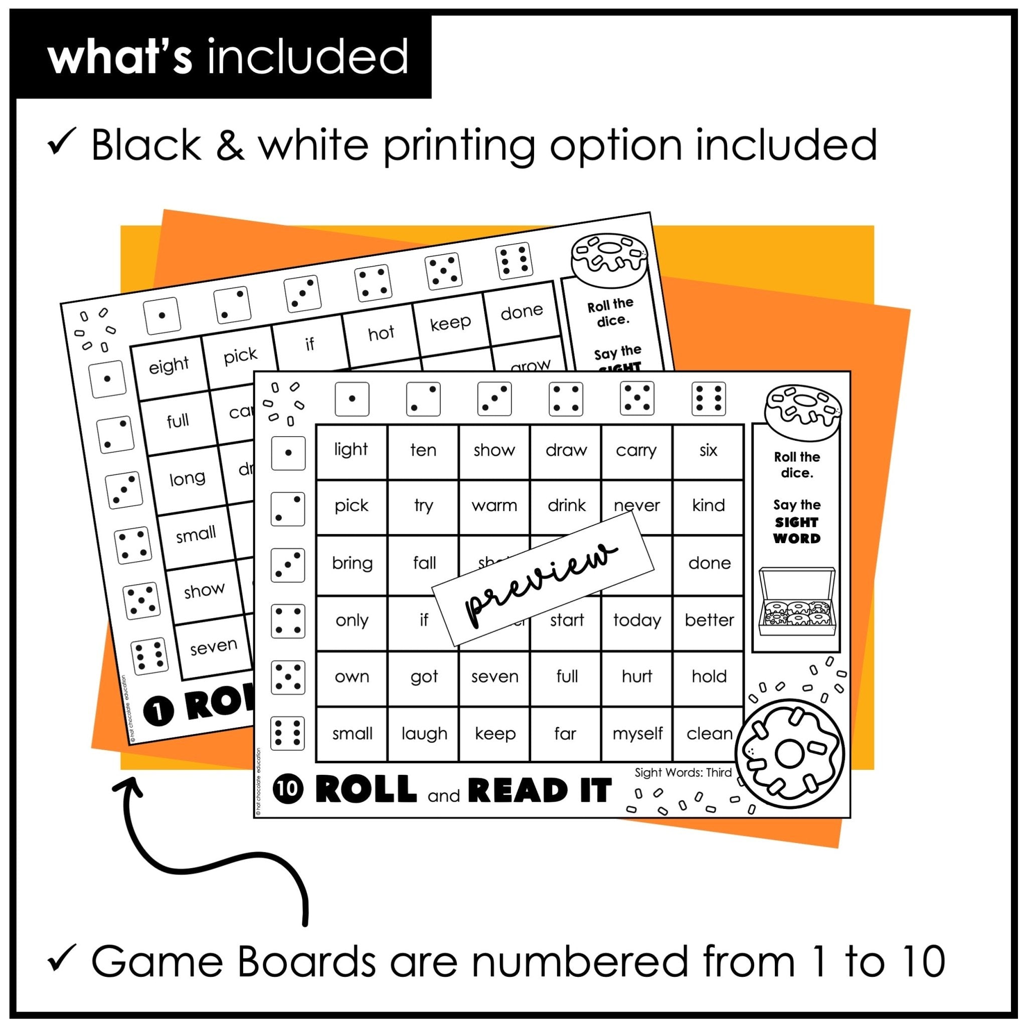 Sight Words for Third Graders – Dolch Word List Dice Game - Hot Chocolate Teachables