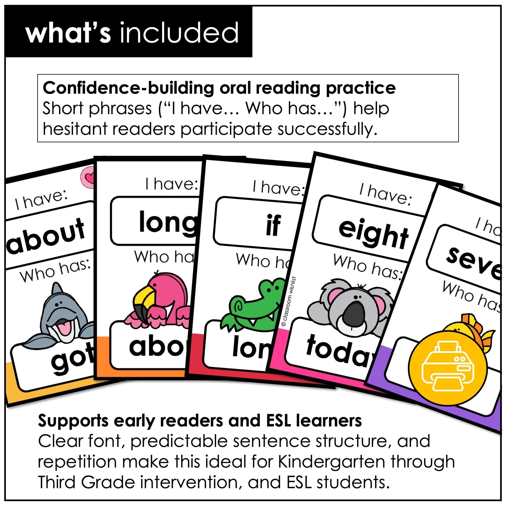 Sight Words I Have… Who Has? – Dolch Pre - Primer to 3rd Grade Reading Fluency Game - Hot Chocolate Teachables