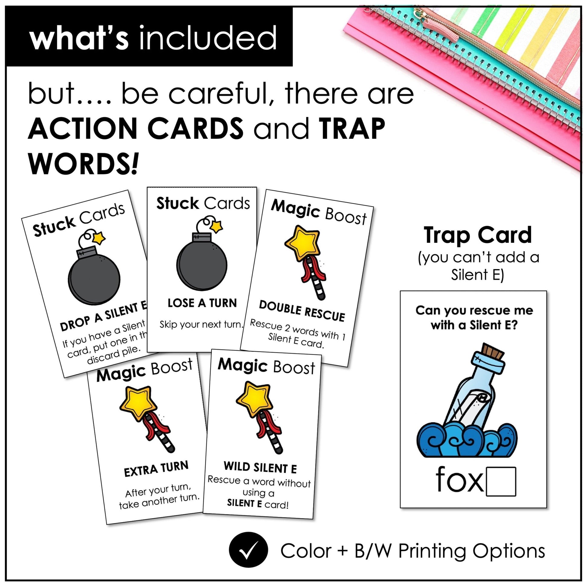 Silent E Rescue Card Game – CVC to CVCe Magic E Phonics (1st Grade Center) - Hot Chocolate Teachables