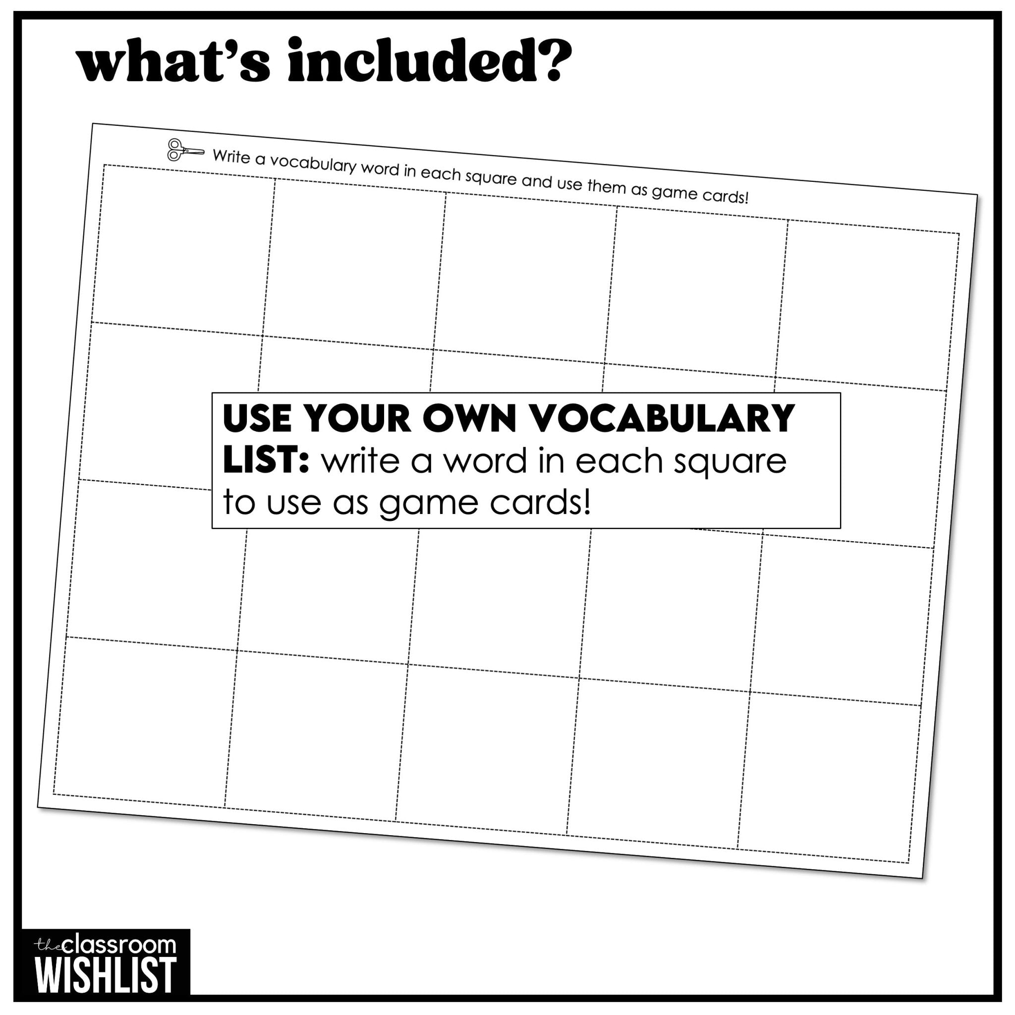 Snakes and Ladders Vocabulary Game Board – Free Printable for Any Word List - Hot Chocolate Teachables