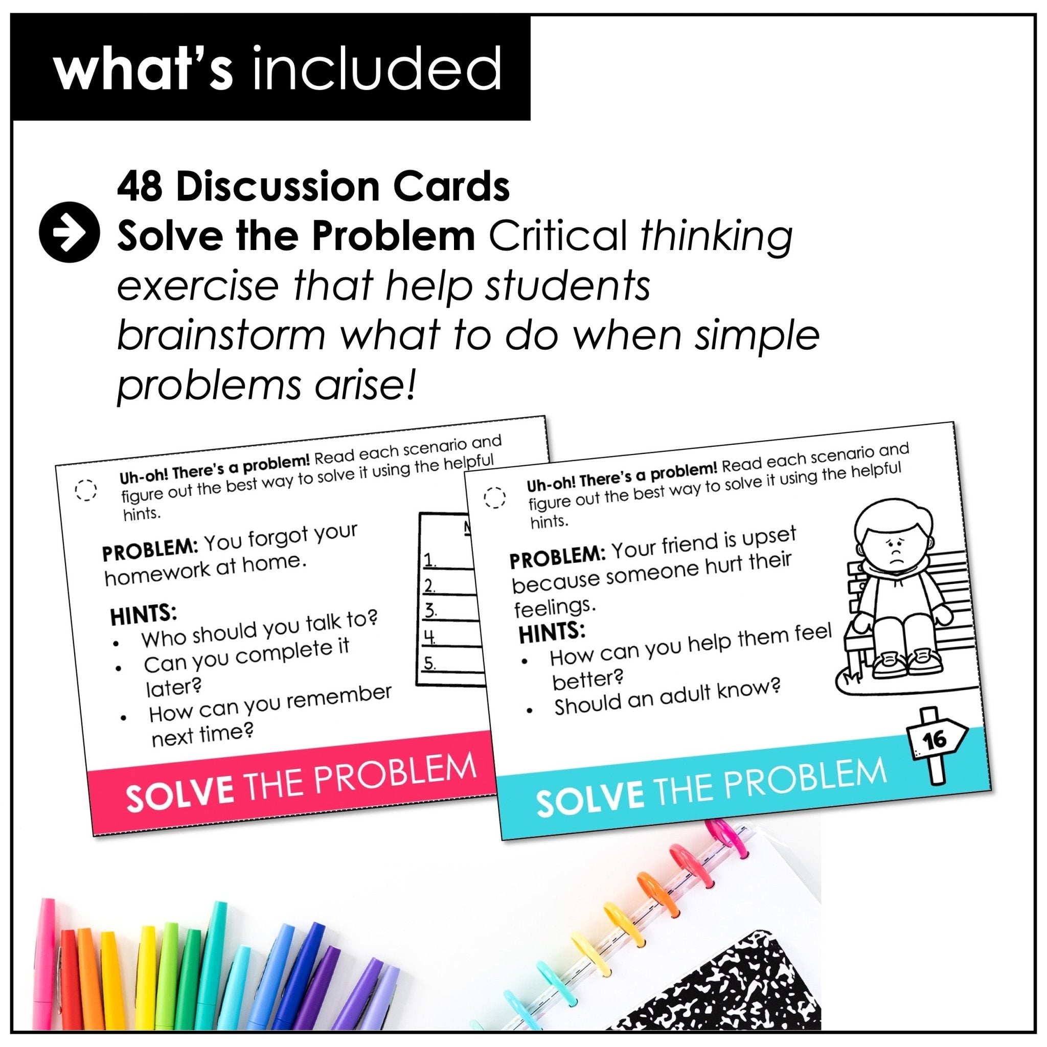 Solve the Problem Task Cards – Critical Thinking Scenarios for ESL Speaking - Hot Chocolate Teachables