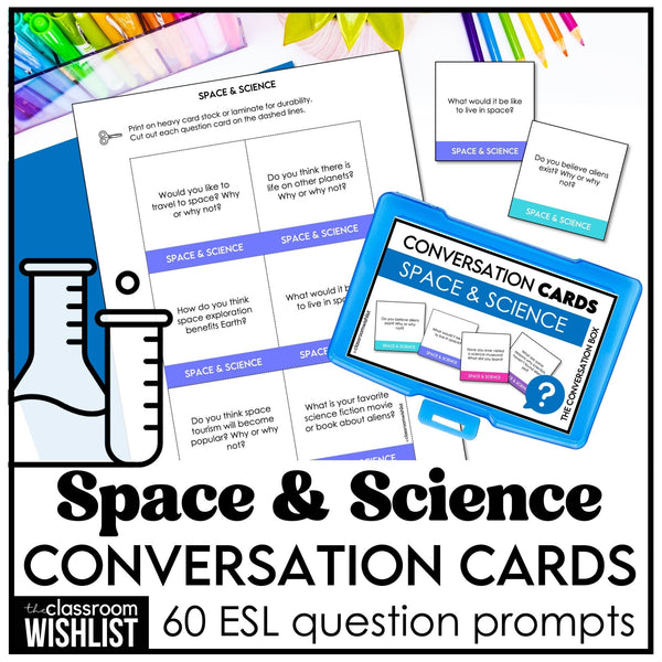 Space Exploration & Science Topic Conversation Questions for Speaking Practice - Hot Chocolate Teachables