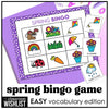 Spring Bingo Game for Preschool and Kindergarten - Easy Vocabulary Bingo Cards - Hot Chocolate Teachables