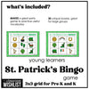 St. Patrick's Day Bingo Game for Preschool and Kindergarten - Easy Vocabulary - Hot Chocolate Teachables