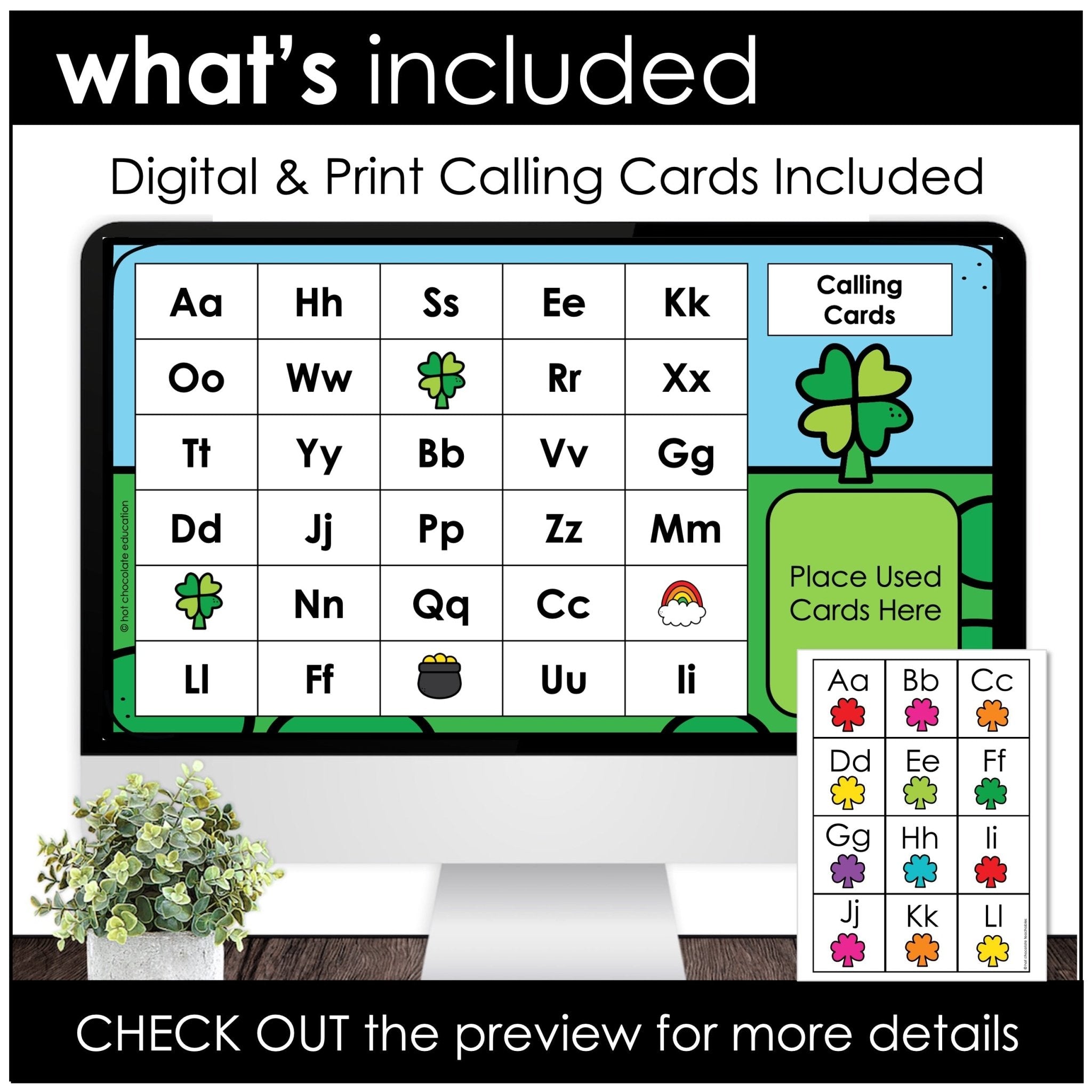 St. Patrick’s Day Digital Alphabet Bingo – Letter Fluency Game A–Z - Hot Chocolate Teachables