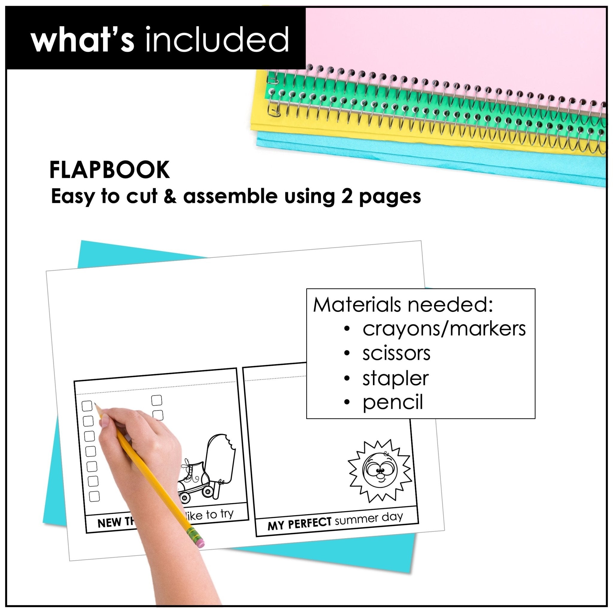 Summer Bucket List Flap Book Craft – End of Year Writing Activity for ESL/ELL - Hot Chocolate Teachables