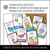 Summer Vacation Charades - Action Verb Miming Game for Kids - Hot Chocolate Teachables