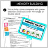 Summer Vocabulary Memory Game - 24 Picture Cards - Matching Activity - Hot Chocolate Teachables