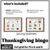 Thanksgiving Bingo Game for Preschool & Kindergarten | ESL Vocabulary Activity - Hot Chocolate Teachables