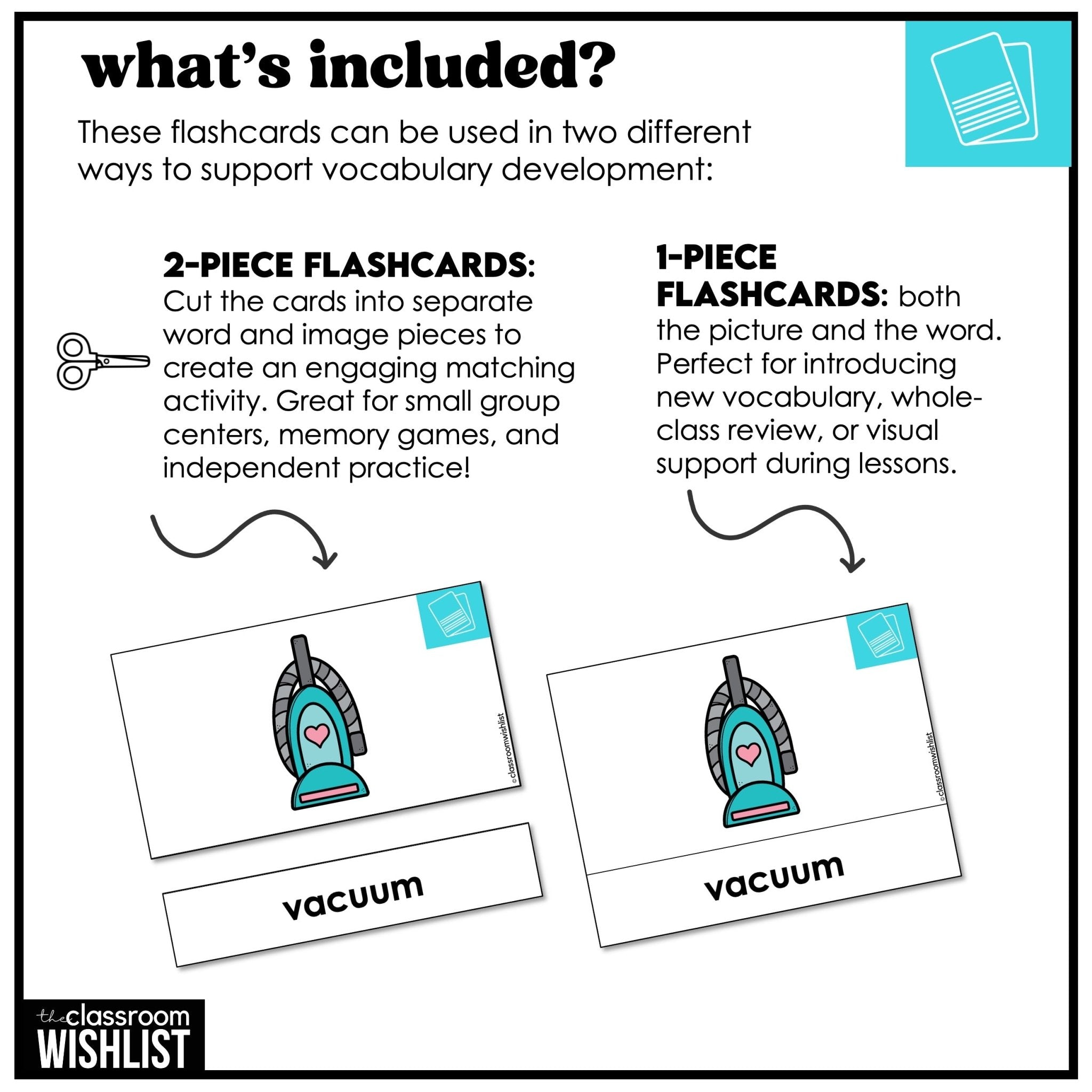 Things in a House Vocabulary Flashcard Bundle | Print & Digital | ESL, EFL, ELL - Hot Chocolate Teachables