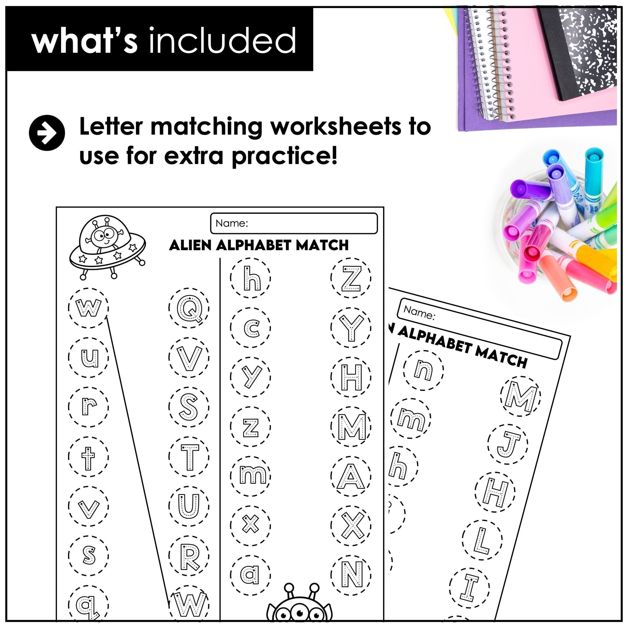 Uppercase & Lowercase Letter Matching Game – Alphabet Recognition for Kindergarten - Hot Chocolate Teachables