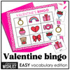 Valentine's Day Bingo Game for Preschool and Kindergarten - Easy Vocabulary - Hot Chocolate Teachables