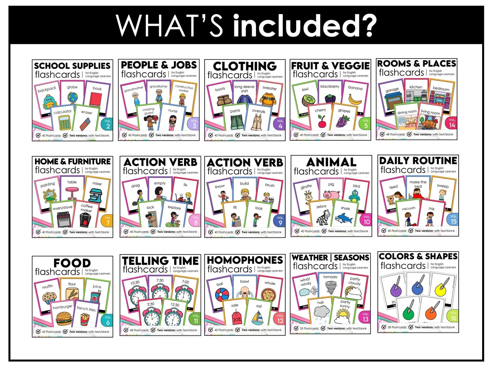 Vocabulary Flashcard Bundle for ESL ELL ELD - Task Card - Flash Card Toolkit - Hot Chocolate Teachables