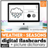 Weather & Seasons Digital Flash Cards & Vocabulary Picture Dictionary for ESL - Hot Chocolate Teachables