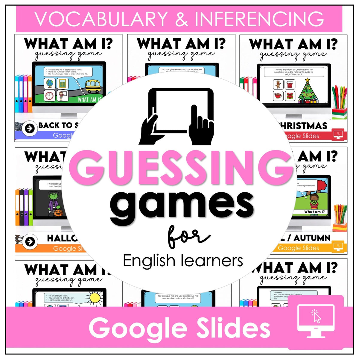 What Am I? Guessing Games Bundle – ESL Vocabulary & Inferencing - Hot Chocolate Teachables