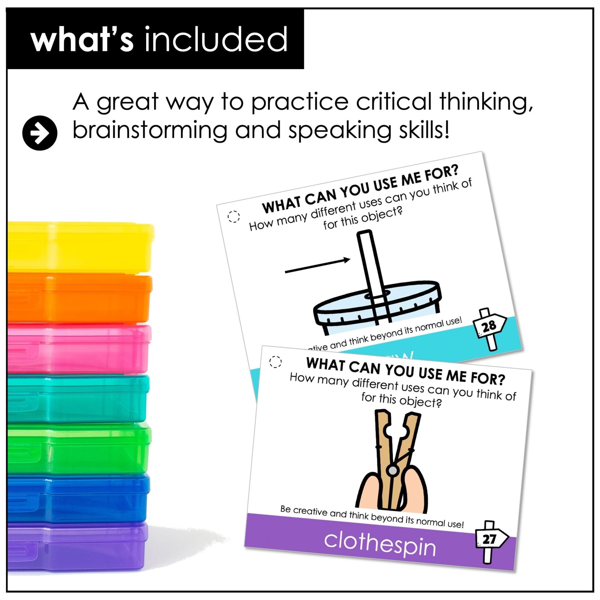 What Can You Use Me For? Task Cards – Alternative Uses for Everyday Objects - Hot Chocolate Teachables