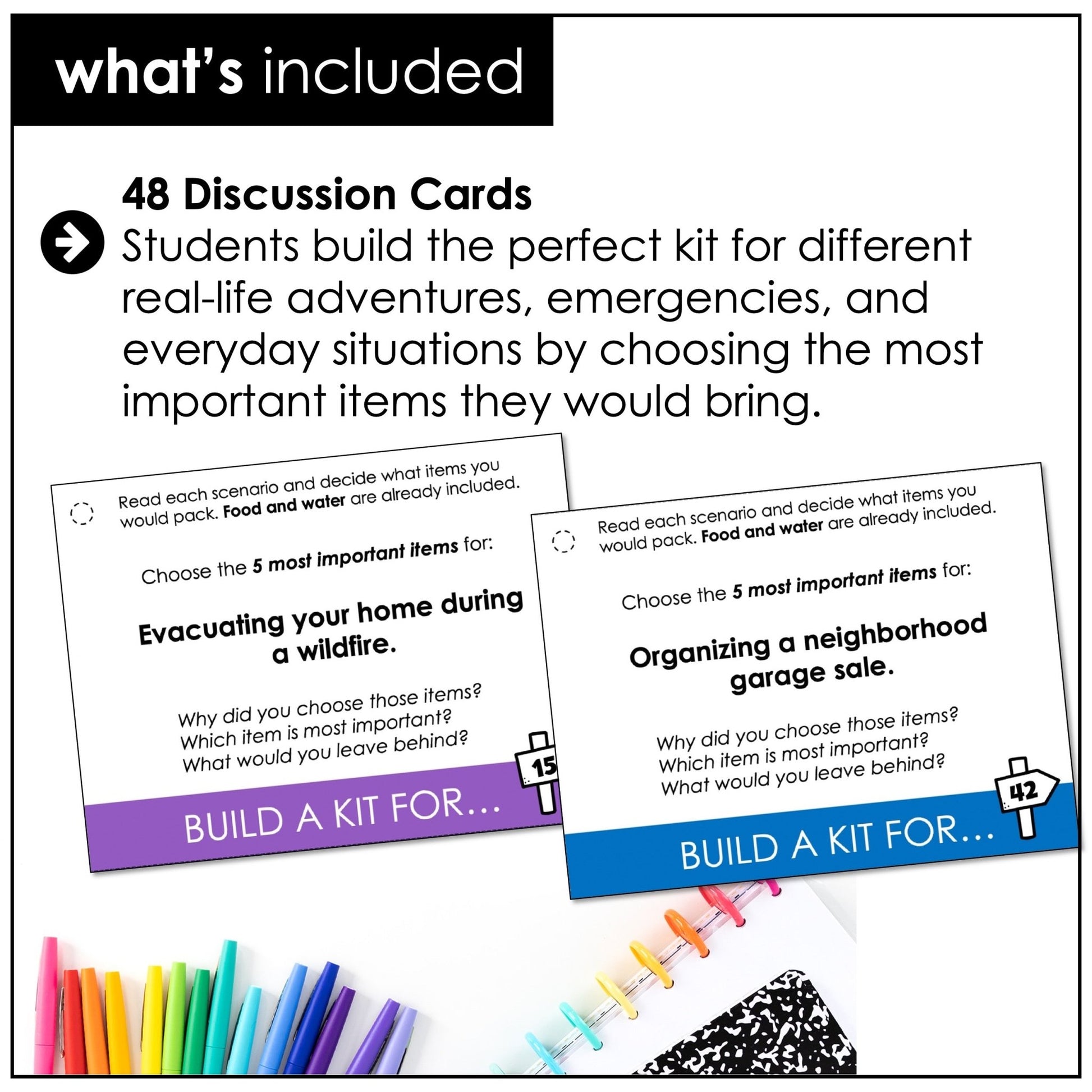 What Would You Pack? Task Cards – Critical Thinking, Problem Solving & Speaking - Hot Chocolate Teachables