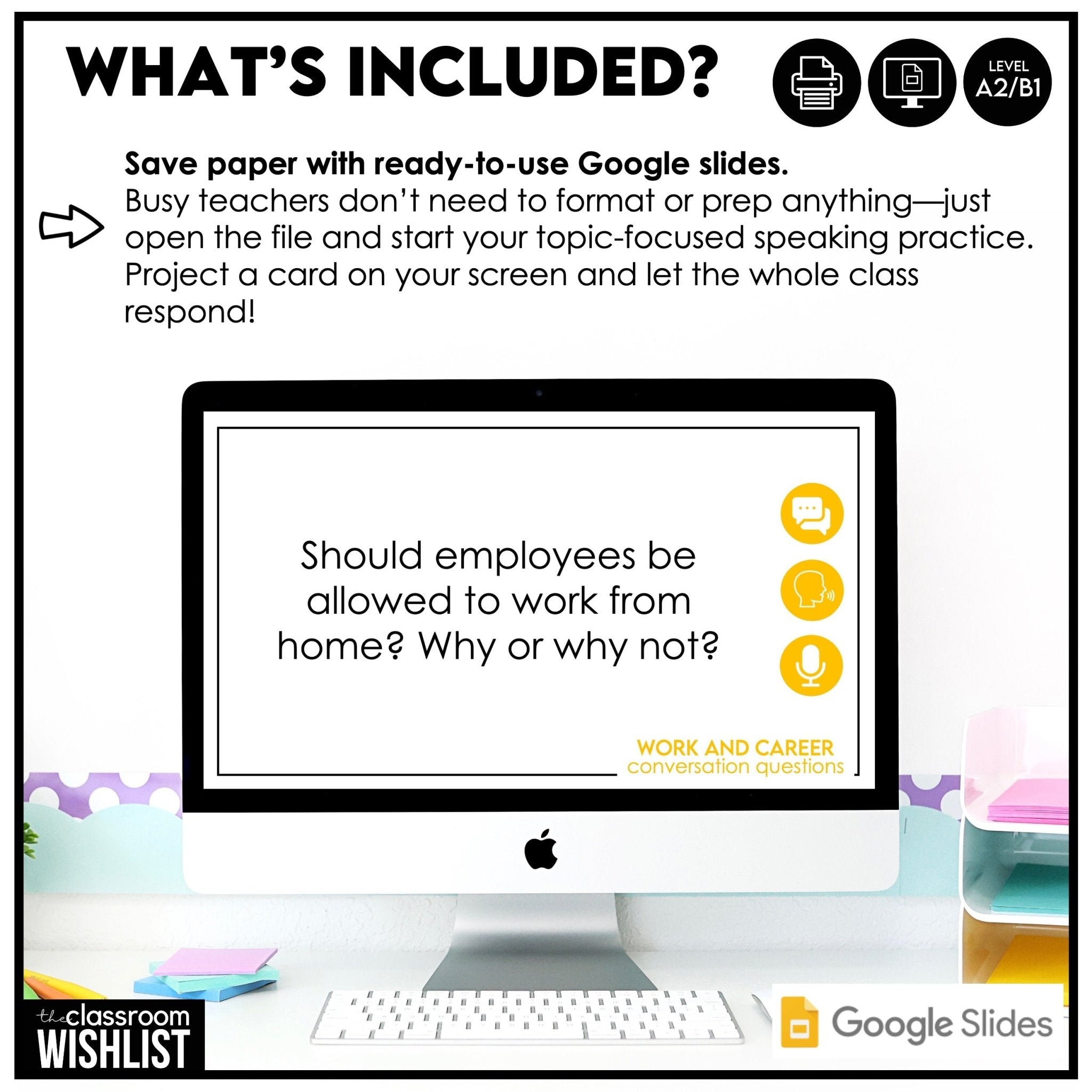 Work, Jobs & Future Goals Conversation Starters | 60 Discussion Question Prompts - Hot Chocolate Teachables