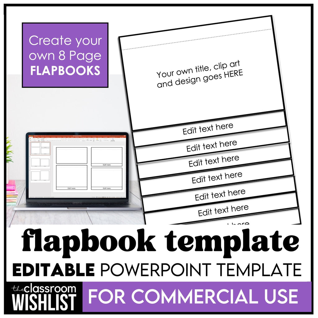 Writing Activities Flap Book Template | Blank Flip Book Editable PowerPoint - Hot Chocolate Teachables