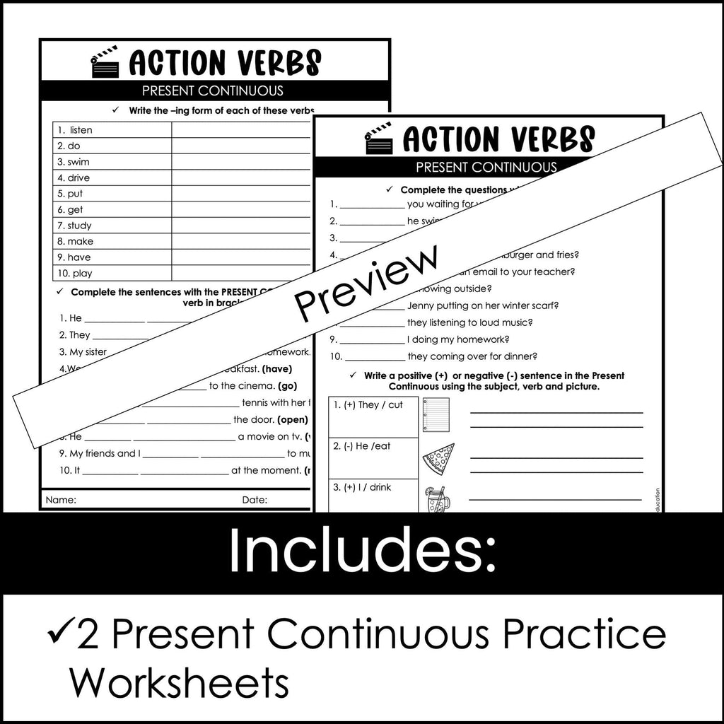 Action Verb Charades | Present Continuous Tense Miming Game - Hot Chocolate Teachables