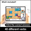 Action Verbs with -ing endings - Present Continuous BOOM CARDS - Hot Chocolate Teachables