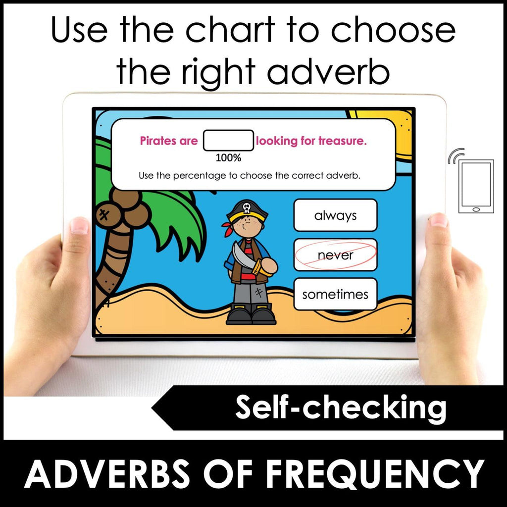 Adverbs of Frequency | Present Simple Sentences Digital Task Cards - Hot Chocolate Teachables