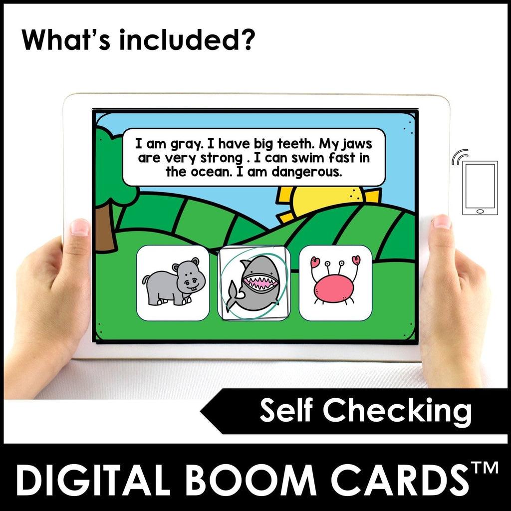 Animal Guessing Game - Interactive Digital Boom Cards™ - Hot Chocolate Teachables
