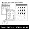 Animal Vocabulary Cootie Catcher Activity - Fortune Tellers & Worksheets - Hot Chocolate Teachables