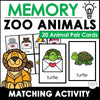 Animals - Memory Game Matching Activity Cards for ELL / ESL - Hot Chocolate Teachables