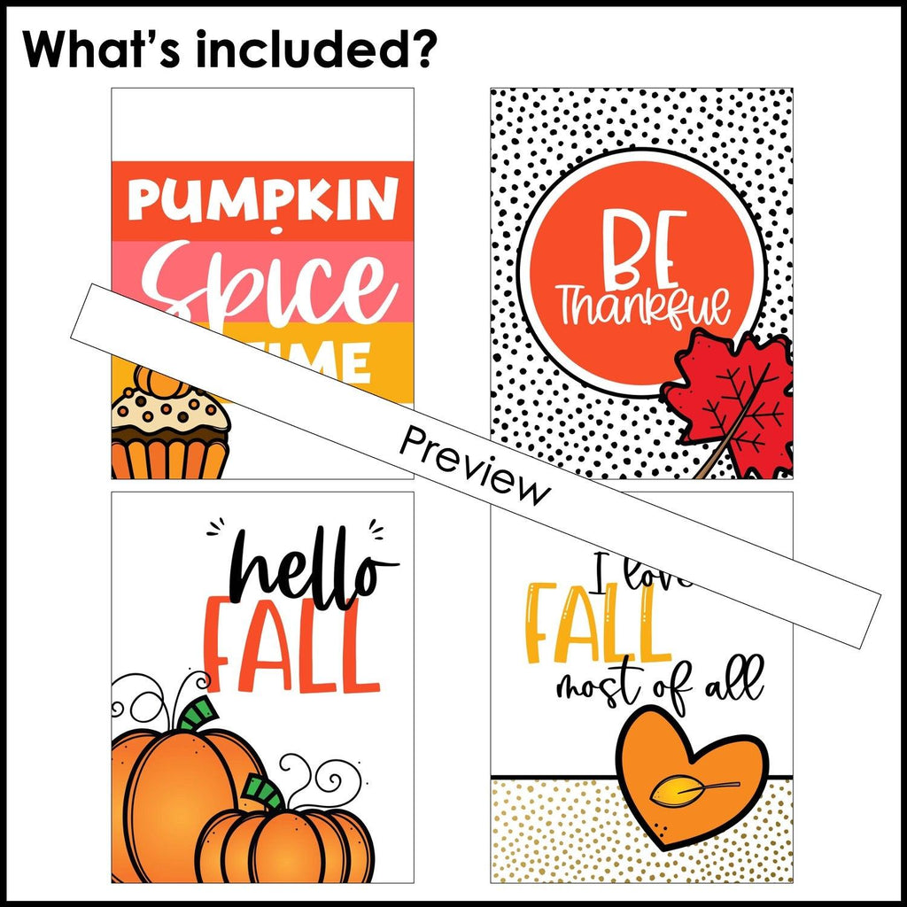 Autumn Posters | Fun Fall Classroom Decor - Printable Quote Bulletin Board - Hot Chocolate Teachables