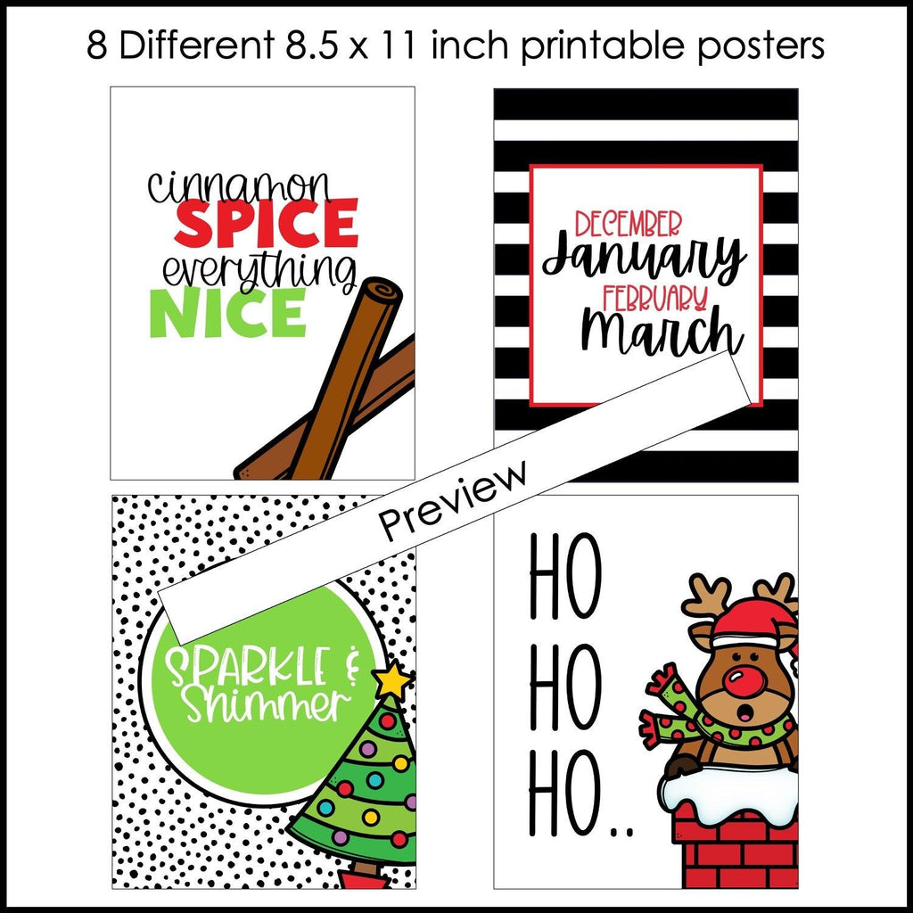 Christmas Posters | Winter Classroom Decor - December Printable Quote Posters - Hot Chocolate Teachables